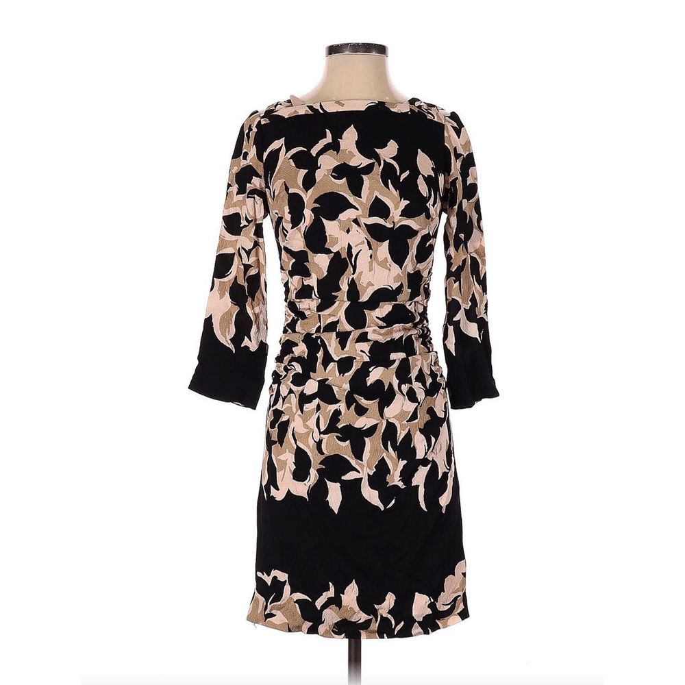 Tracy Reese Black and Cream Midi Dress